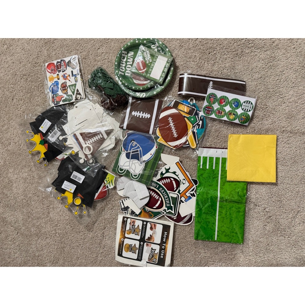 Football Party Supplies Pack Plates Cups Napkins Decorationsโ Game Day Bash